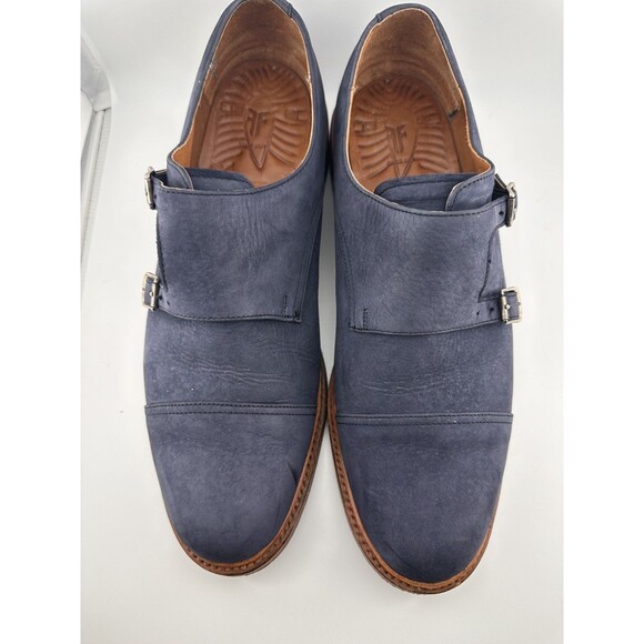 Frye Navy Suede Double Monk Strap Dress Shoes Mens Mint No Box main image 11